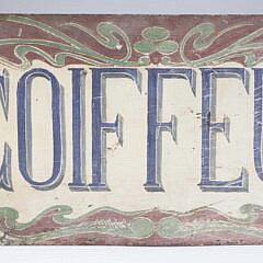 French Art Nouveau Hand Painted “Coiffeur” Trade Sign