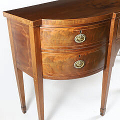 American Sheraton Inlaid Five-Drawer Sideboard, 19th Century