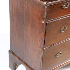 Diminutive English Oak Chest of Four Drawers, 18th Century