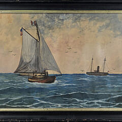 Antique American Watercolor on Paper, “Nantucket Shoals”, Painting