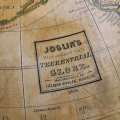 Joslin’s – Boston 1869 Terrestrial Globe, 19th Century