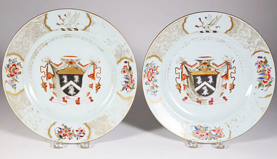 1-5525 Pr Armorial Soup Plates A 9863_4 JPG