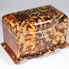 1-5526 Serpentine Regency Tortoise Tea Caddy A 8128 JPG