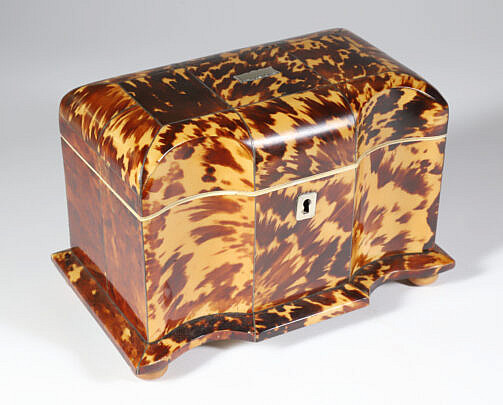 1-5526 Serpentine Regency Tortoise Tea Caddy A 8128 JPG