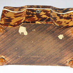 British Regency Antique Tortoiseshell Serpentine Front Double Compartment Tea Caddy, circa 1820