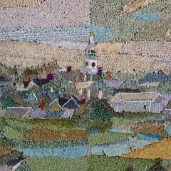 C. Robert Perrin Large Textile View “Town Of Nantucket From Monomoy”, circa 1960-1970