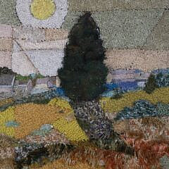C. Robert Perrin Large Textile View “Town Of Nantucket From Monomoy”, circa 1960-1970