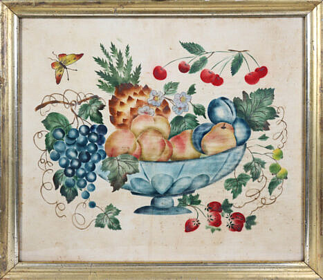 Frakter Still Life With Bowl and Butterfly 19th Century