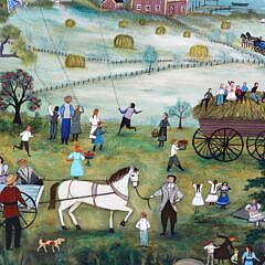 Jan L. Munro Oil on Board “Nantucket Hayride”, circa 2006