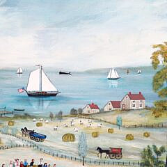Jan L. Munro Oil on Board “Nantucket Hayride”, circa 2006