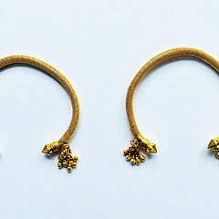 Set of Two Antique 22kt Yellow Gold Bangle Bracelets, 19th Century