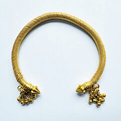 Set of Two Antique 22kt Yellow Gold Bangle Bracelets, 19th Century