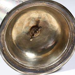 Finely Engraved Nautilus Shell on Sterling Silver Pedestal Base, circa 1850