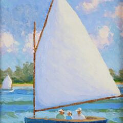 Victoria Harvey Oil On Board “In The Harbor”, circa 2015
