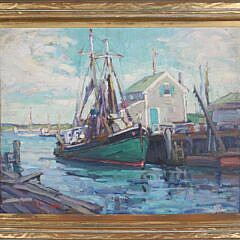 Anne Ramsdell Congdon Oil On Masonite "Trawler Snowflake Nantucket, 1937"