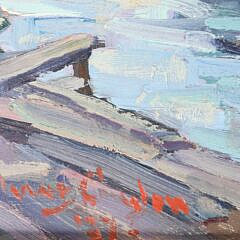 Anne Ramsdell Congdon Oil On Masonite “Trawler Snowflake Nantucket, 1937”