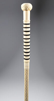 Whaler Made Senit Knot Walking Stick, mid 19th Century