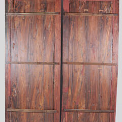 Pair of Antique Chinese Dragon Carved Teak Panels in Deep Relief, 19th Century