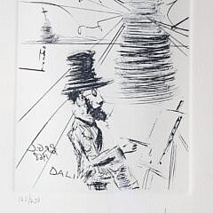 Salvador Dali Limited Edition Dry Point Etching “Toulouse Lautrec”
