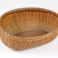 Antique Shallow Oval Nantucket Basket