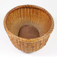Antique Shallow Oval Nantucket Basket