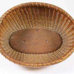 Antique Shallow Oval Nantucket Basket