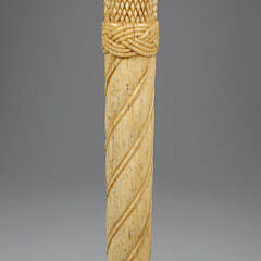 Massive Whaler Made Turk’s Knot Grip Walking Stick, early 19th Century