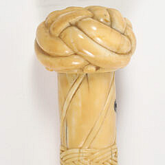 Massive Whaler Made Turk’s Knot Grip Walking Stick, early 19th Century