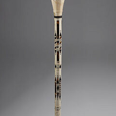 Whaler Made Capstan Grip Walking Stick, mid 19th Century