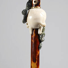 Continental Gold and Soapstone Walking Stick, 19th Century