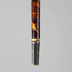 Continental Gold and Soapstone Walking Stick, 19th Century