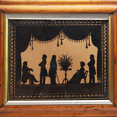Antique Reverse Painting On Glass