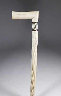 Whaler Made L-Grip Walking Stick, 19th Century