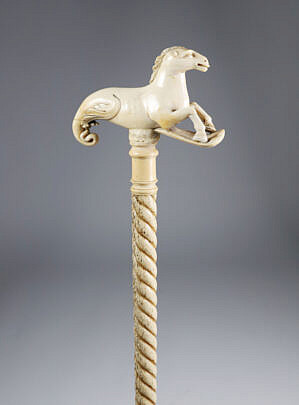 Whaler Made Hippocampus Walking Stick, 19th Century