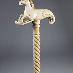 Whaler Made Hippocampus Walking Stick, 19th Century