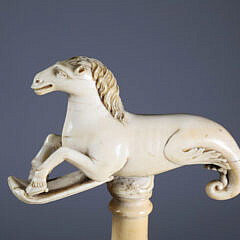 Whaler Made Hippocampus Walking Stick, 19th Century