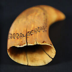 Scrimshaw Sperm Whale Tooth, 19th Century