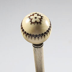 French Pique and Whale Bone Walking Stick, 18th Century