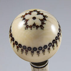 French Pique and Whale Bone Walking Stick, 18th Century