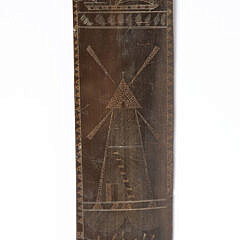 Scrimshaw Baleen Busk, 19th Century