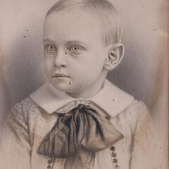 Wendell Macy Retouched Charcoal Portrait of a Child