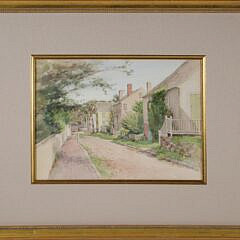 Jane Brewster Reid Watercolor On Paper "Ash Lane"