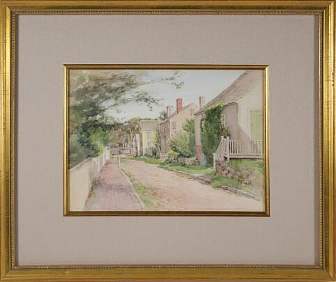 Jane Brewster Reid Watercolor On Paper "Ash Lane"