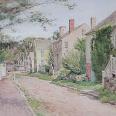 Jane Brewster Reid Watercolor On Paper “Ash Lane”