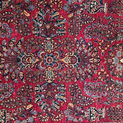 Vintage Hand Knotted Wool Sarouk Scatter Rug