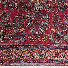 Vintage Hand Knotted Wool Sarouk Scatter Rug