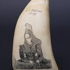 Signed and Dated 1839 Scrimshaw Sperm Whale Tooth “Love & Hope” “Constitution and Guerriere”