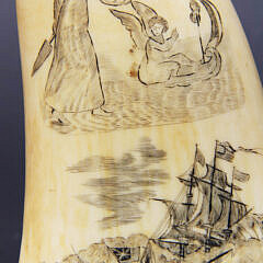 Signed and Dated 1839 Scrimshaw Sperm Whale Tooth “Love & Hope” “Constitution and Guerriere”