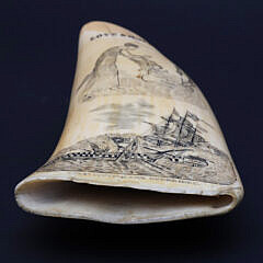 Signed and Dated 1839 Scrimshaw Sperm Whale Tooth “Love & Hope” “Constitution and Guerriere”