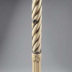 Whaler Made Silver Cap Grip Walking Stick, mid 19th Century